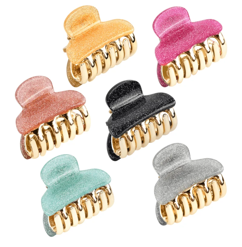 1Pc Petites Pinces À Cheveux Griffes En Acrylique Pinces À Cheveux Pour Filles Femmes Accessoires De Cheveux De Couleur Unie