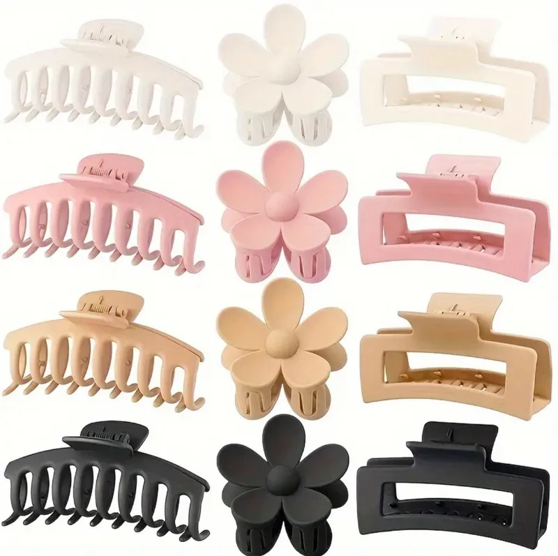 Pince À Cheveux Pinces À Griffes En Forme De Fleur Pinces À Mâchoires Carrées 1Pc