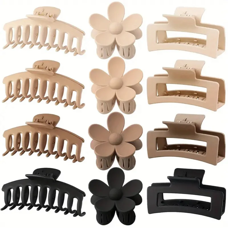 Pince À Cheveux Pinces À Griffes En Forme De Fleur Pinces À Mâchoires Carrées 1Pc