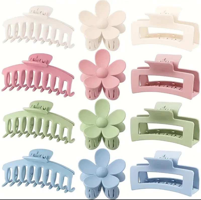 Pince À Cheveux Pinces À Griffes En Forme De Fleur Pinces À Mâchoires Carrées 1Pc