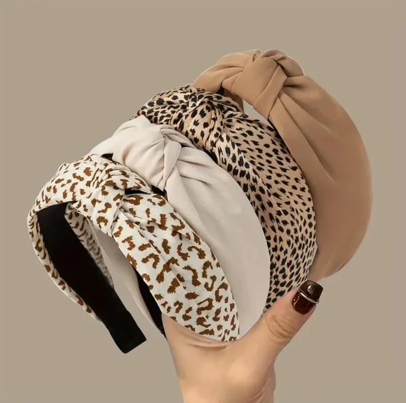 Bandeau Élégant Rétro À Imprimé Léopard Pour Femmes Serre-Tête 1Pc