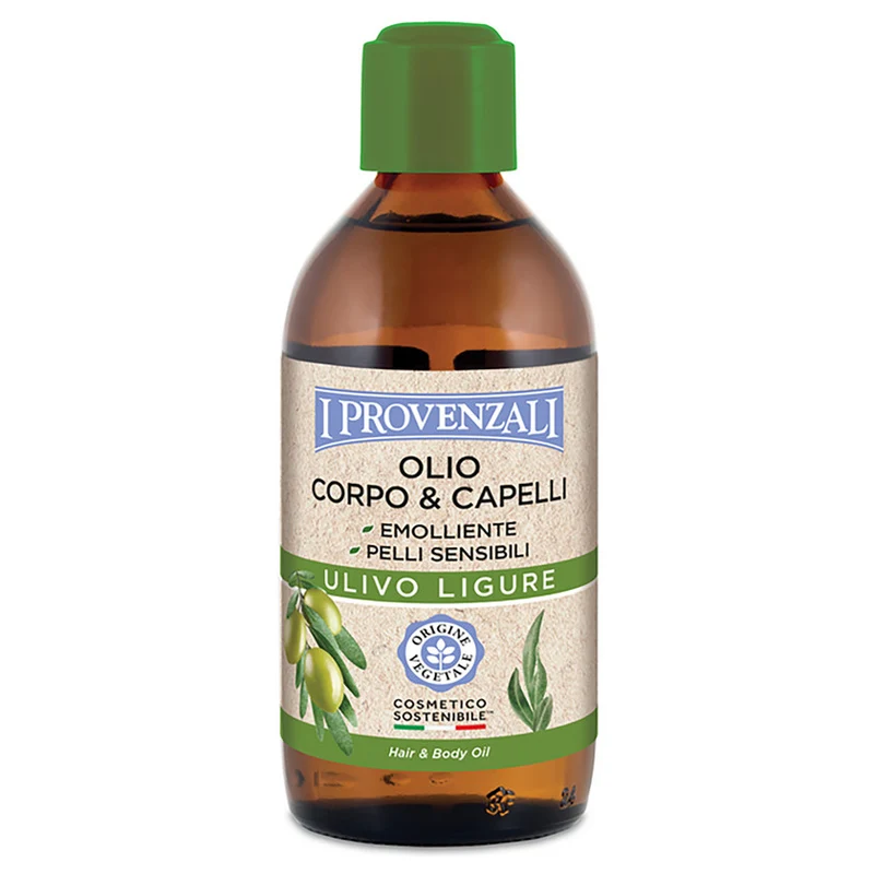 I provenzali Olio Corpo & Capelli Ulivo Ligure Emolliente Pelli Sensibili 200 ml — Olio multuso