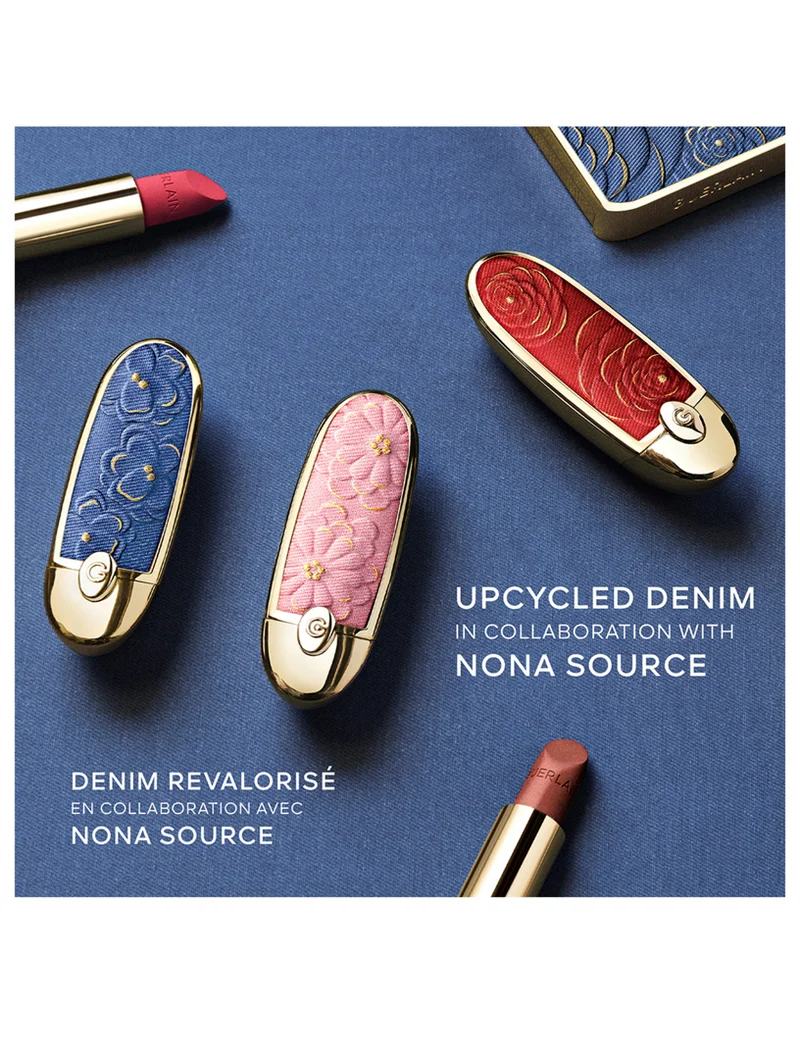 Guerlain Rouge G Blooming Denim La Cover Gioiello Con Doppio Specchio Edizione Limitata — Rossetto