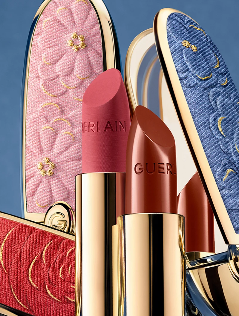 Guerlain Rouge G Blooming Denim La Cover Gioiello Con Doppio Specchio Edizione Limitata — Rossetto