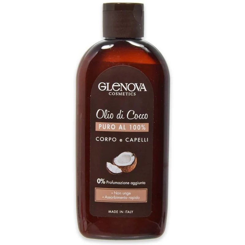 Glenova Olio Di Cocco Puro Al 100% Corpo Capelli 0% Profumazione Aggiunta 200 ml — Olio corporeo