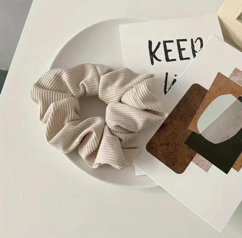 1Pcs Élastiques À Cheveux Tricotés Scrunchies Automne Et Hiver Élastiques À Cheveux Doux Tricotés Porte-Scrunchie À Cheveux Quotidien