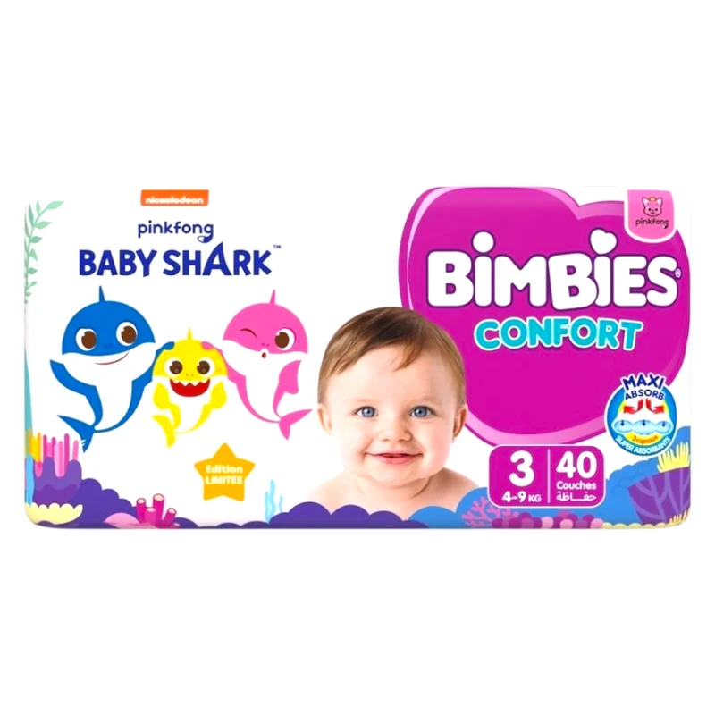 Bimbies Confort Couches Taille 3 (4Kg-6Kg) 40 Couches Bébé