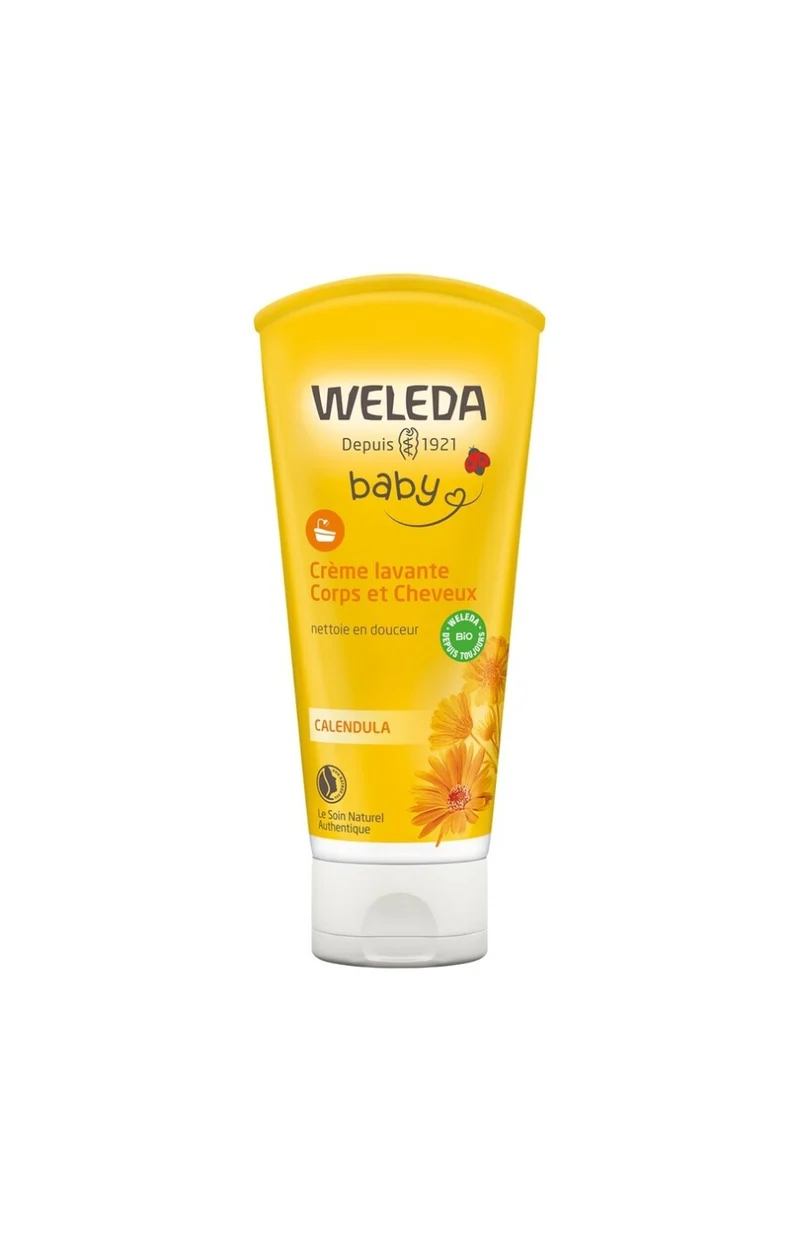 Crème lavante bio au calendula - Corps & cheveux - Bébé - 200 ml