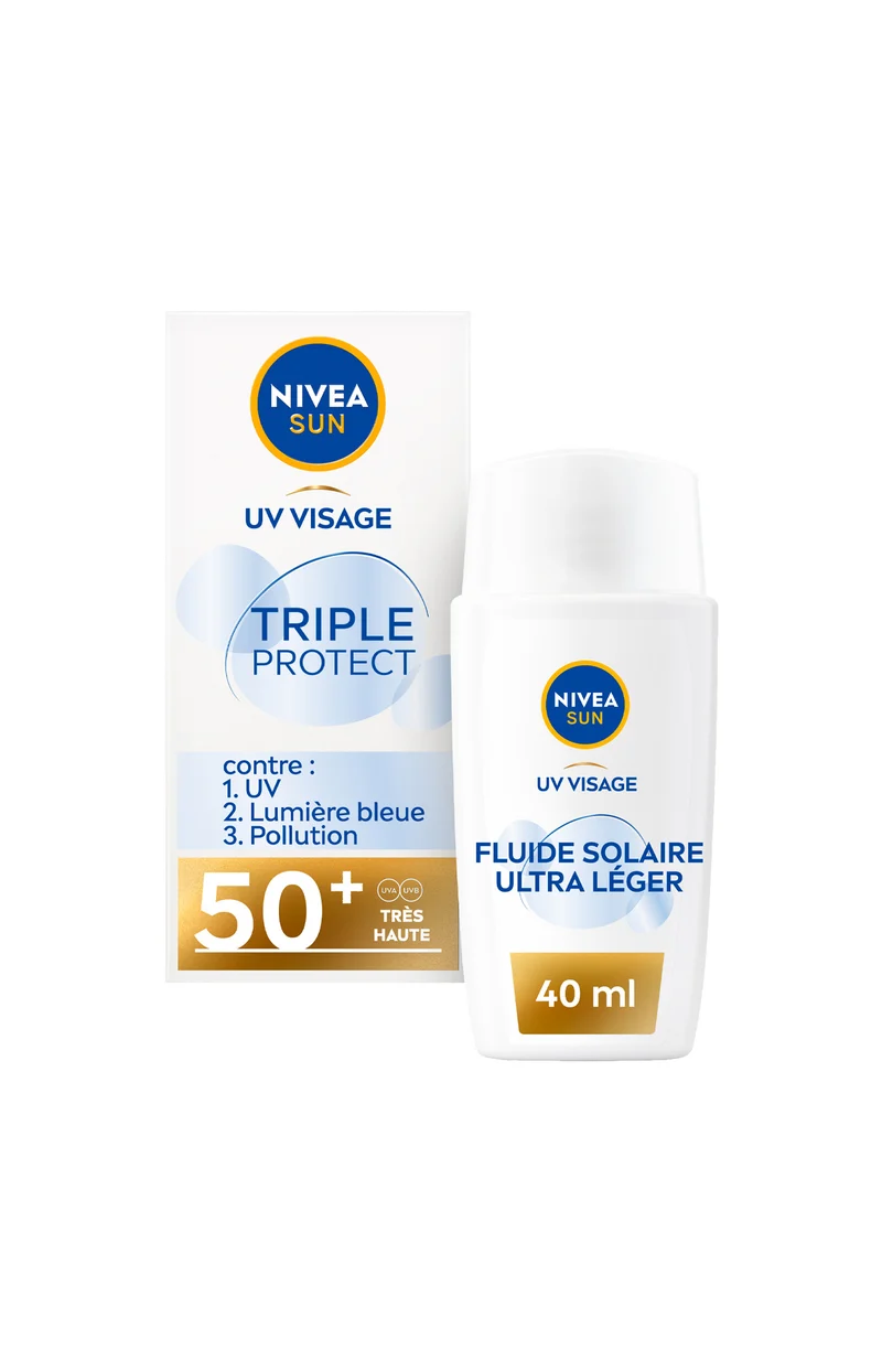 Fluide solaire SPF 50+ - Triple Protect - Visage - 40 ml