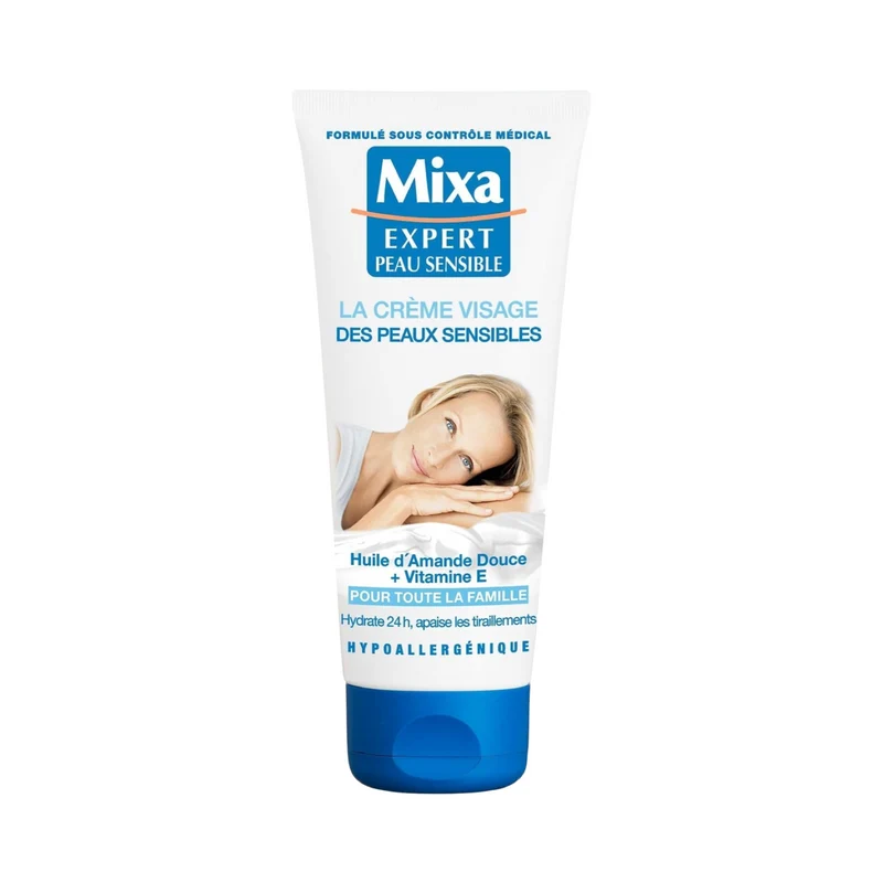 Mixa Expert Peau Sensible La Crème Visage Des Peaux Sensibles À L'Huile D'Amande Douce Et Vitamine E