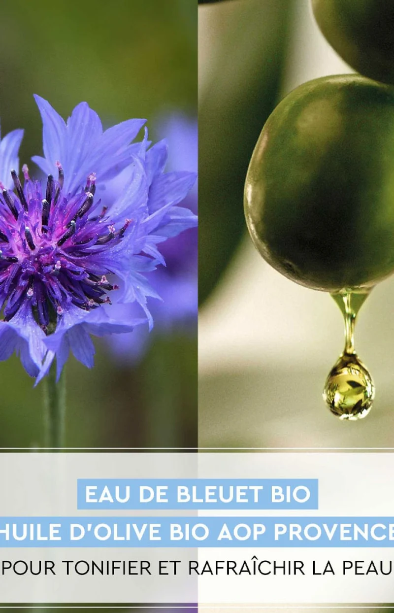Gel-crème radieux 24h - Huile d'olive bio & extrait de bleuet - Peaux normales à mixtes - 50 ml