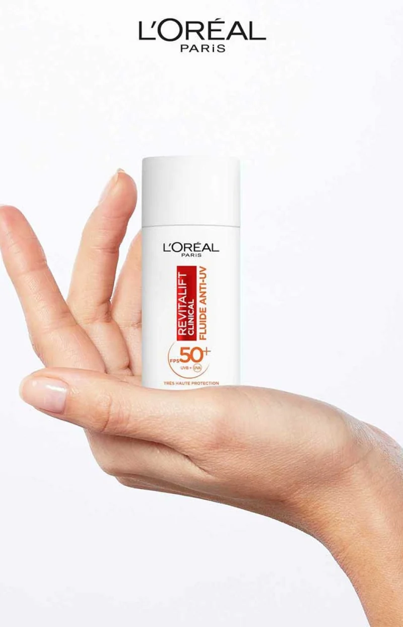 Crème anti-âge SPF 50 - Revitalift Clinical - Acide hyaluronique, vitamines C & E - Visage