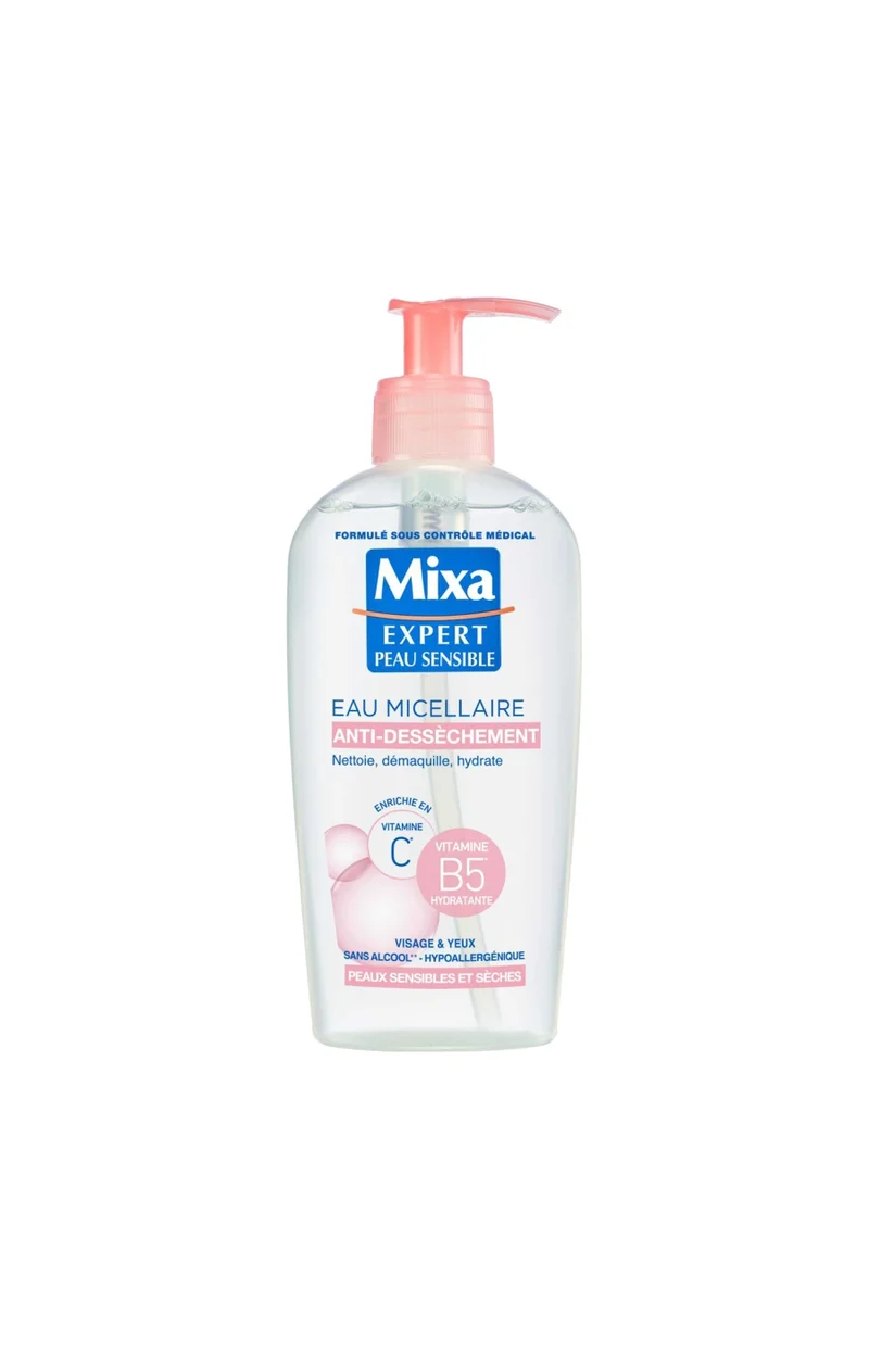 Eau micellaire anti dessèchement - Vitamine B5 & C - Peaux sensibles & sèches