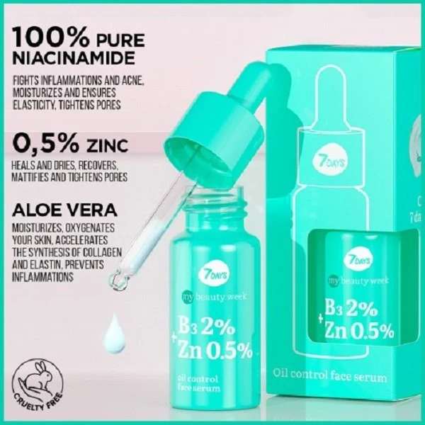 7 days My Beauty Week Siero Viso B3+Zn Oil Control 20 ml — Siero viso