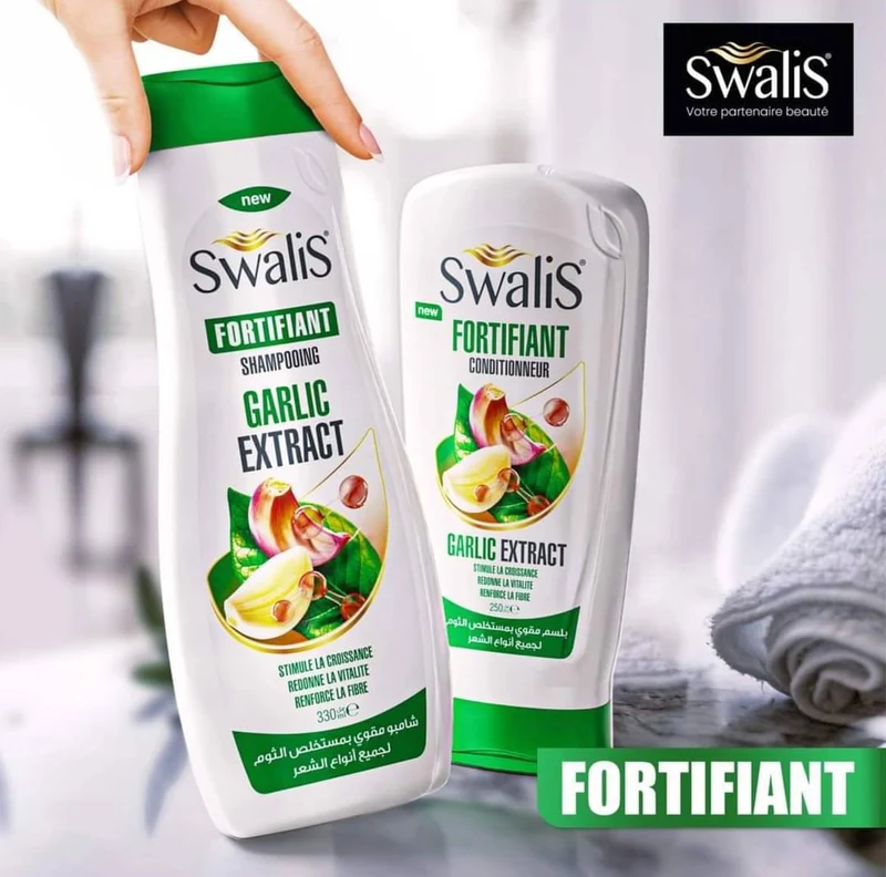 Swalis Garlic Extract Shampoing Fortifiant À L'Ail Pour Tous Types De Cheveux