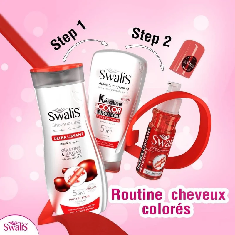 Swalis Ultra Lissant Shampoing Color Protect 5In1 Kératine & Argan