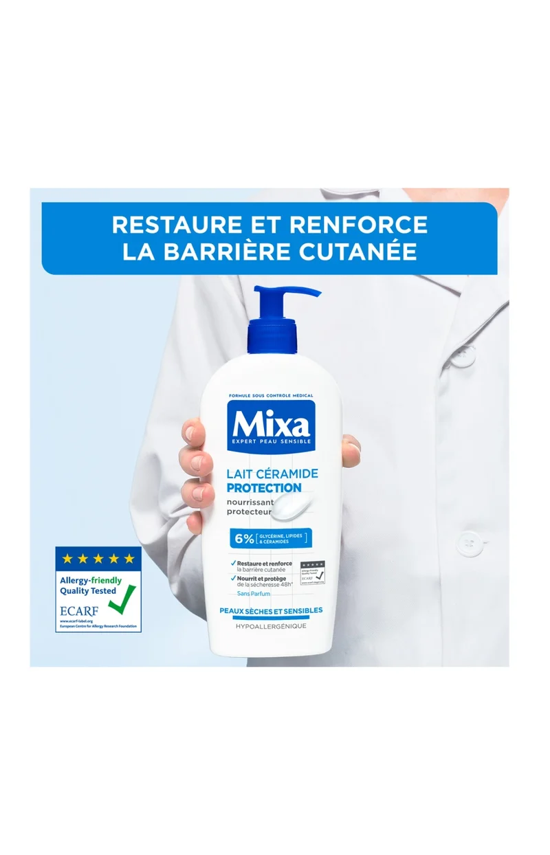 Lait nourrissant protecteur - Céramides & glycérine - Peaux sèches & sensibles - 400 ml