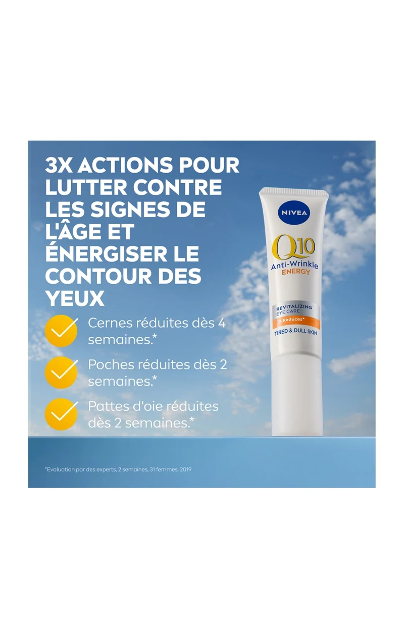 Soin contour des yeux - Q10 Energy - Vitamine C - 15ml