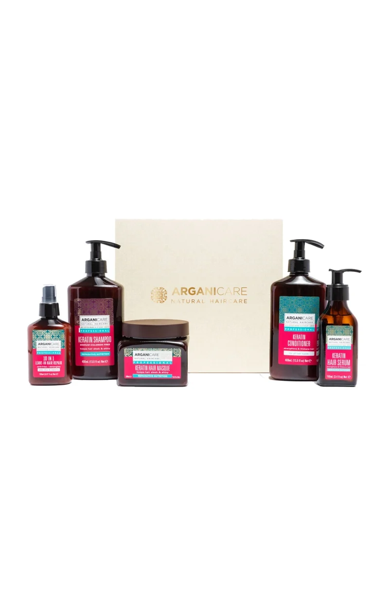 Coffret réparateur & fortifiant - Kératine - Tous types de cheveux - 5 produits