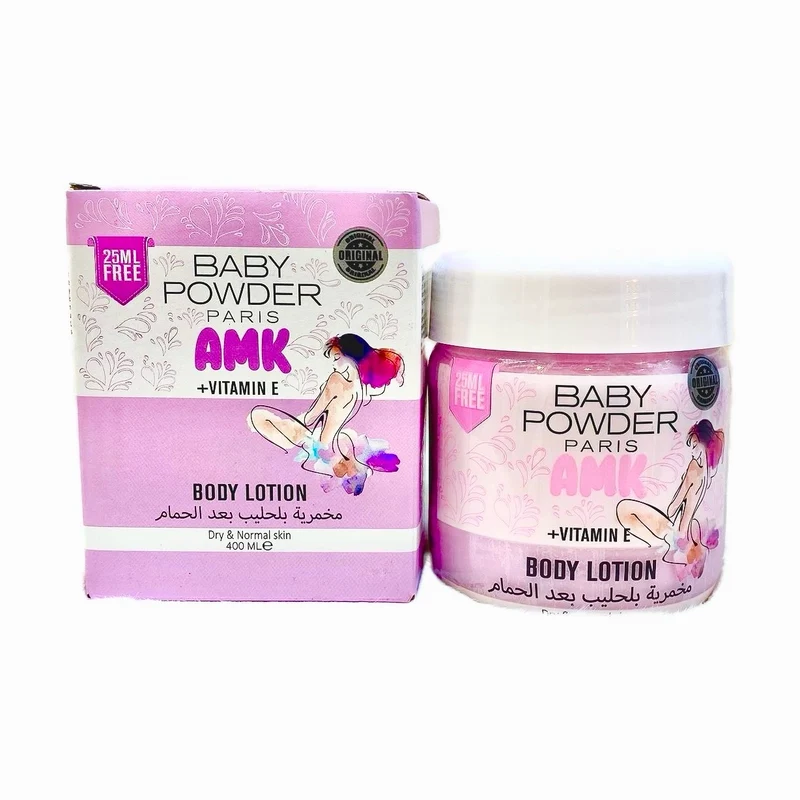 Baby Powder Paris Amk + Lotion Pour Le Corps À La Vitamine E