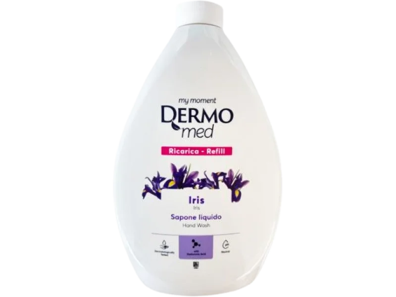 Dermomed Crema Di Sapone Liquido Mani Talco E Iris Ricarica 1000 ml — Sapone liquido