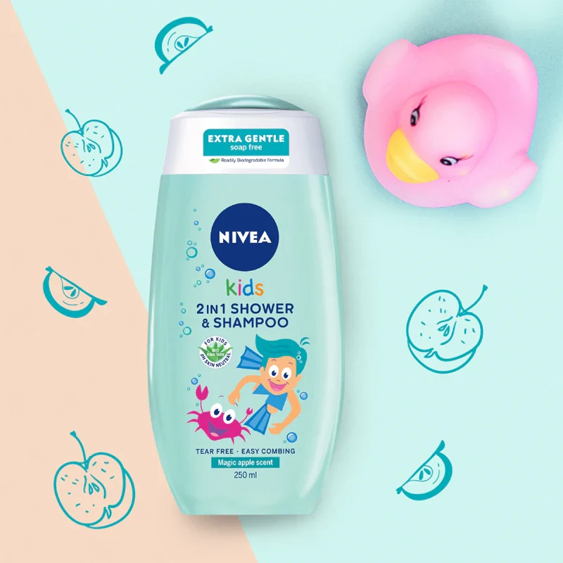 Nivea Kids Magic Apple Gel Douche Et Shampoing Doux Pour Enfant 3 En